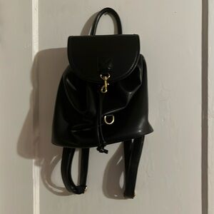 Black Y2K Drawstring Gold Clasp Backpack